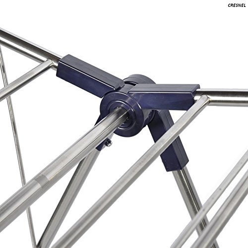 CRESNEL Stainless Steel Clothes Drying Rack – Adjustable Gullwing and Foldable for Easy Storage – Rust-Proof for Indoor and Outdoor Use