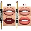 6Pcs-Lip-Liner-and-Lipstick-SetDNM-Double-Head-Matte-Mat-Lipstick-24H-Lip-Liner-2-in-1-Makeup-Set-for-Black-Women-Waterproof-Long-Lasting-24-All-Day-Dark-Red-Lipstick-Matte-Gift-Kit-with-Lipliner evpct 6Pcs Lip Liner and Lipstick Combo Set, DNM 2-in-1 Waterproof Lipstick and 24H Lip liner Set for Women, Antique Rose Chestnut Nude Dark Brown Matte Lipstick Pen with Lip Liner Set Long Lasting 24