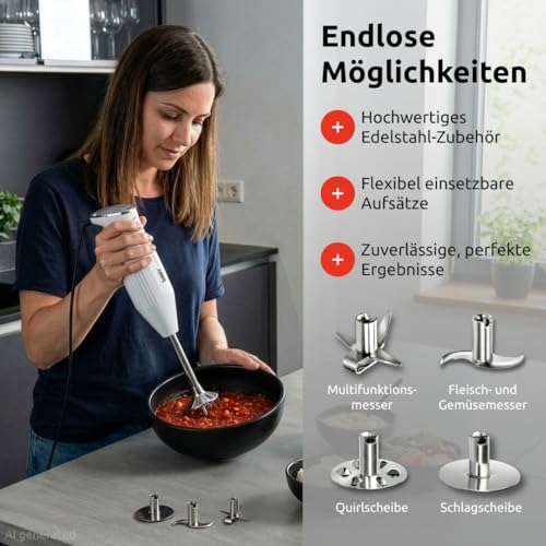 bamix Zubehör Schlagscheibe für alle bamix Stabmixer, Zum Steif schlagen und Aufschlagen, Edelstahl