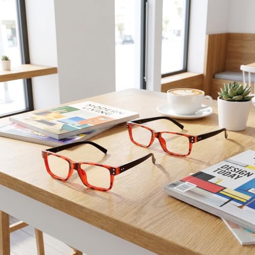 Image of Eyekepper Blue Light Readers Men Women0.75, Tortoise Black Arm 2 Pack