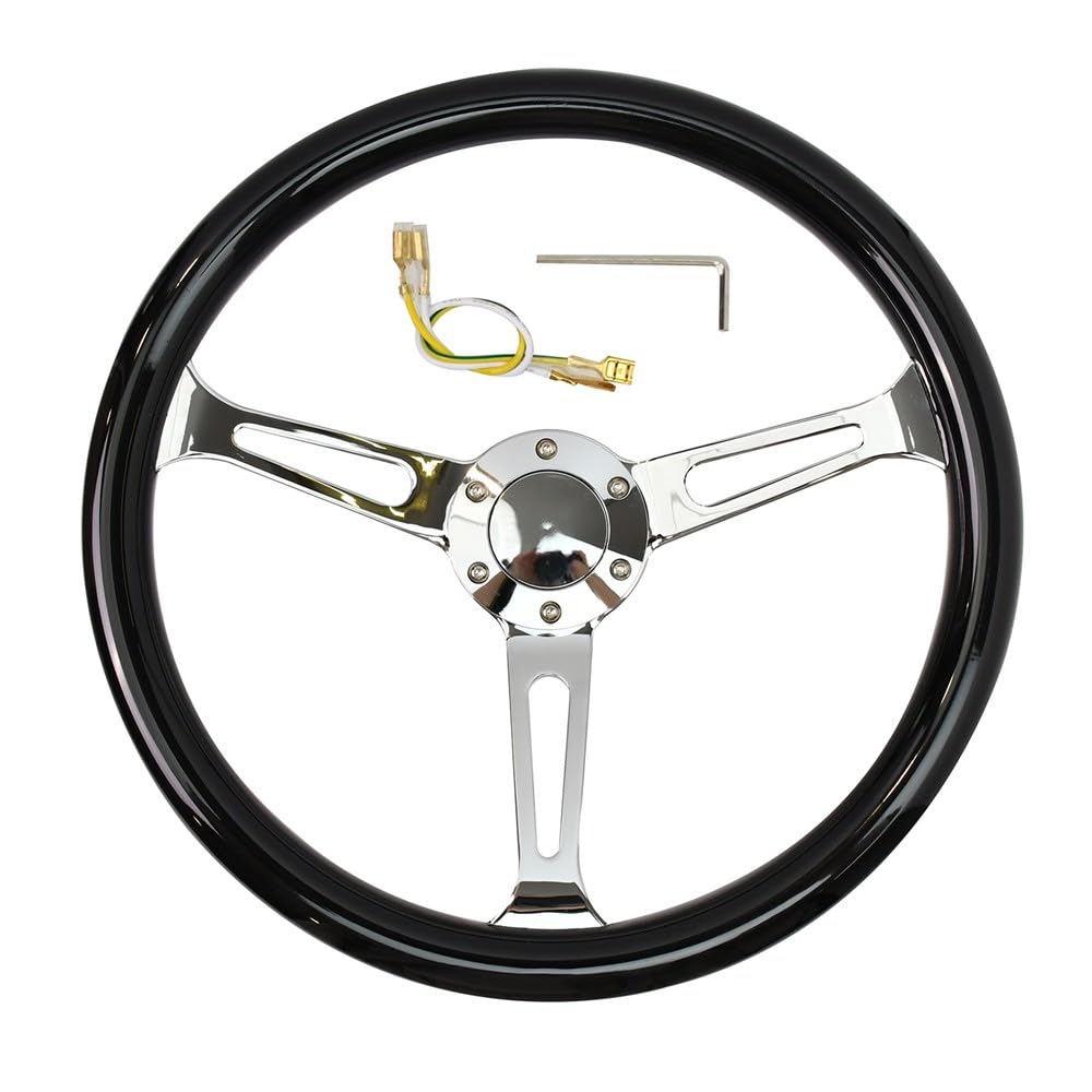 Volant classique en bois, remplacement 380 mm/15 pouces, universel, pour voitures vintage, 6 boulons, idéal pour la modification de voitures vintage, le sport automobile et le JDM.