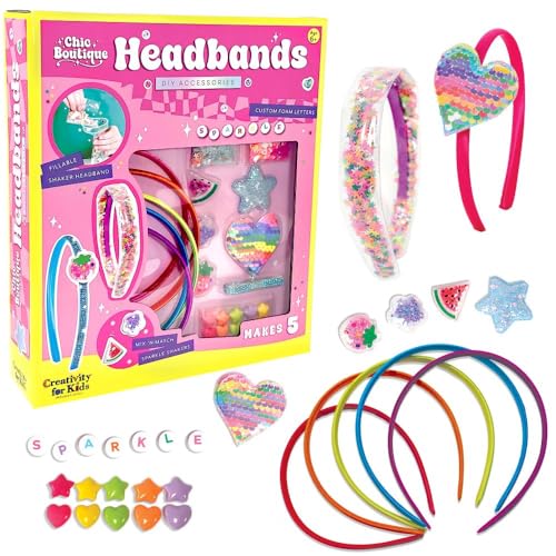 Creativity for Kids Chic Boutique: DIY Headbands Craft Kit - Create 5 Unique Designs for Girls | Summer Activities for Kids (Ages 6+)