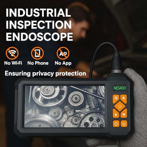 Image of Endoscope Camera with Light, 1920P HD Borescope Inspection Camera with 4.3 inch IPS Screen, IP67 Waterproof with 8 LEDs & 16.5ft Semi-Rigid Snake Camera for Automotive Pipe Tools Gadgets for Men