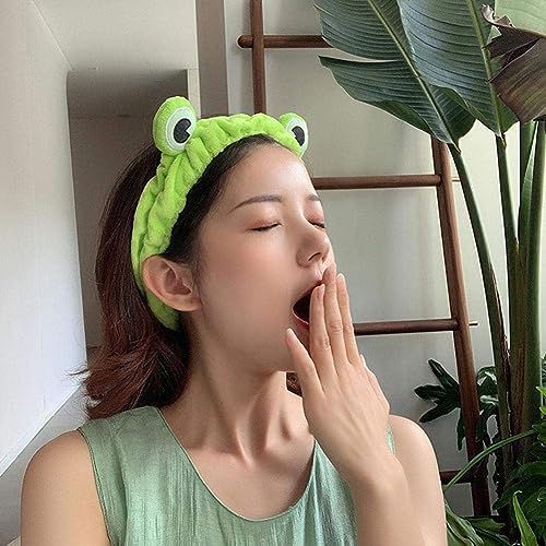 Miniatura 5 de Jowxsx Diadema de maquillaje de rana verde, bandas elásticas de ala ancha, bandas para el cabello para niñas y mujeres, accesorios para el cabello,