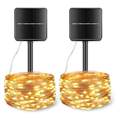 Guirnaldas Luces Exterior Solar, GPODER 15M 150LED Cadena de Luces Cover