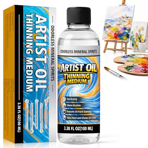 Odorless Mineral Spirits 100ml Professional Odorless Paint Thinner for Oil Painting Premium Oil Painting Supplies Odor-Free Solvent for Artists and Amateurs Thinning Oil Colors