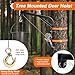 Feekoon Tree Mounted Deer Hoist, 600 lbs Load Capacity Hunting Deer Hanger, Heavy Duty Hunting Game Hoist with Hand Winch & Steel Cable for Skinning, Cleaning, Hanging Feed, and Field Dressing (Black)