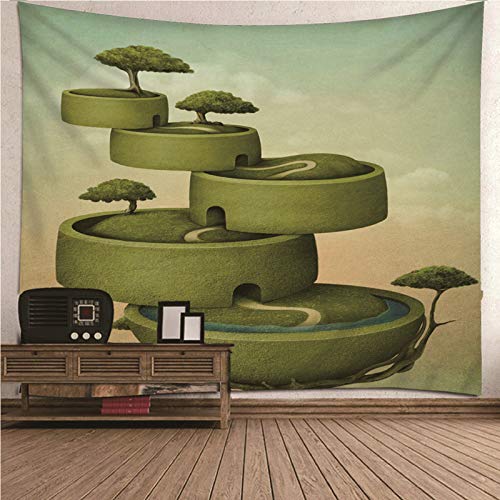 Tapiz de pared KnSam de plantas verdes para crear un oasis natural en tu salón de 150x130 cm