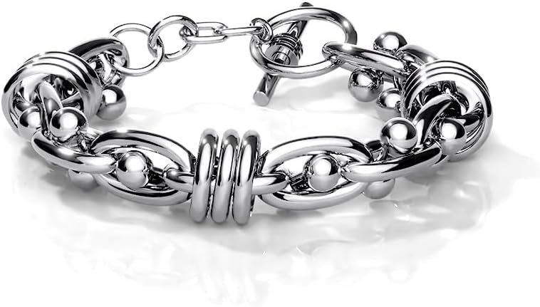 Pierced Owl 316L Stainless Steel Barbell Chain Link Bracelet