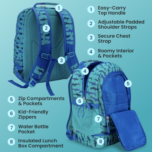 Image of Bentgo Kids 2-in-1 Backpack & Insulated Lunch Bag with Padded Straps