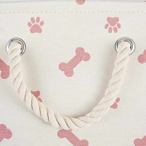 Bone Dry Pet Storage Collection Paw and Bone Print, Small Rectangle, 14x8x9", Rose - Image 6