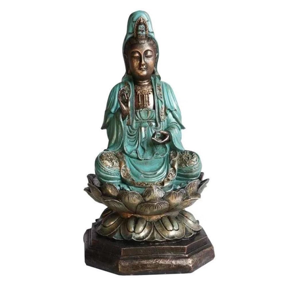 GAOJUNAN Buddha Statue,Zen Altars, 12.9 Inch Buddha Statues Sculptures Resin Statue Home Decor Ornament Desk Shelf Decoration(B)