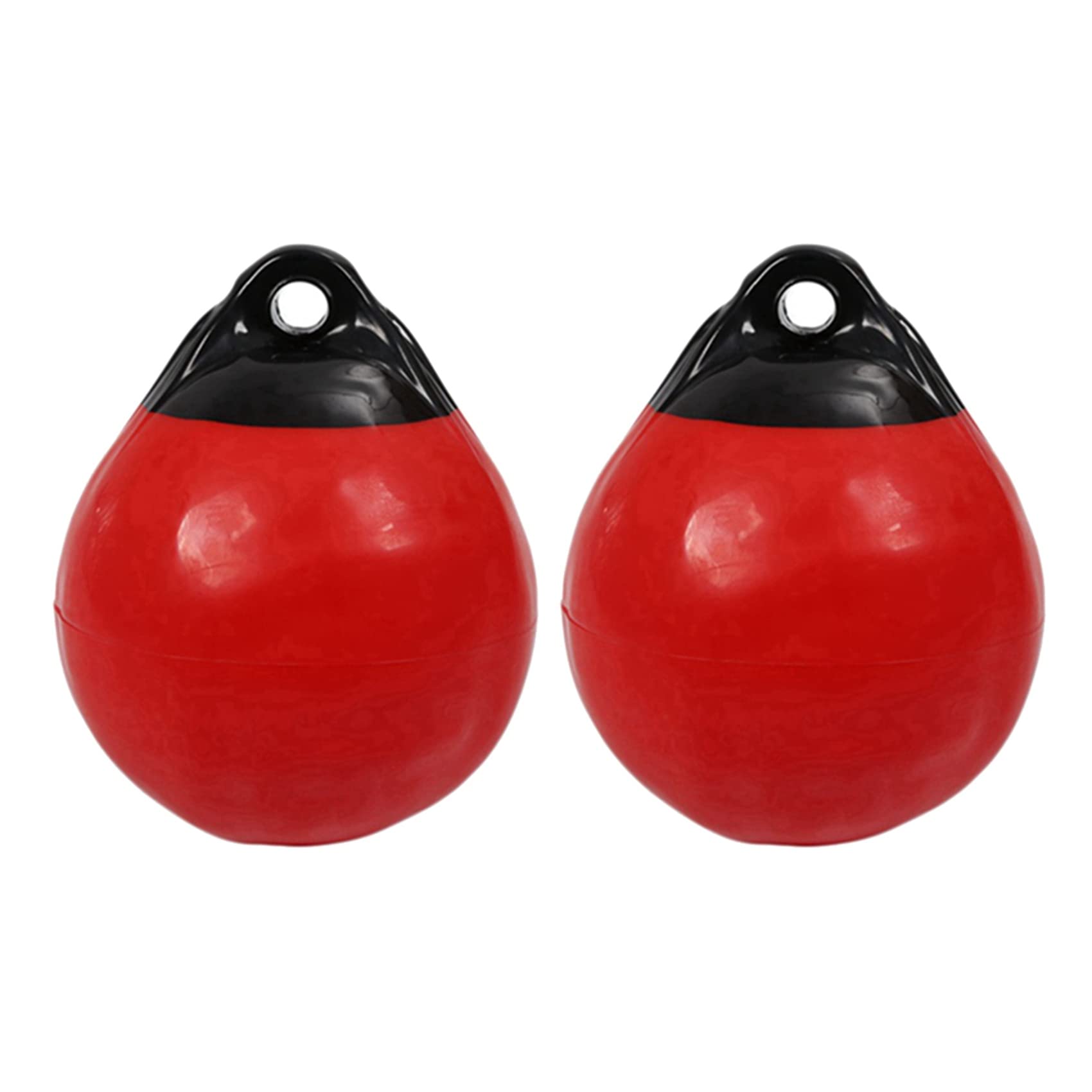 Lot de 2 bouées d'ancrage rondes en PVC robuste pour bateau - Bouée de protection gonflable - Rouge
