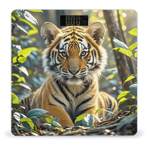 Báscula digital de baño Jungle Tigers Cub con pantalla LCD miniatura 1