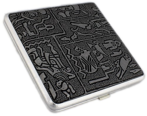 Preisvergleich Produktbild Ägypten Chrom Zigarettenetui Zigarettenbox Etui aus Aluminium für 20 Zigaretten GYD
