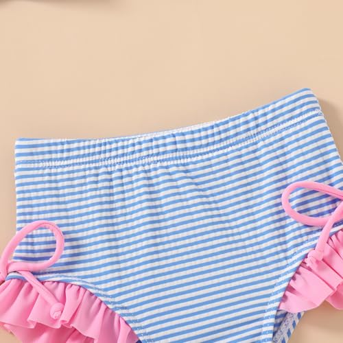 Image of HAPPYMA Baby Swimsuit Toddler Girl Bathing Suit Summer Stripe Bikini Set Beach Two Piece Swim Wear