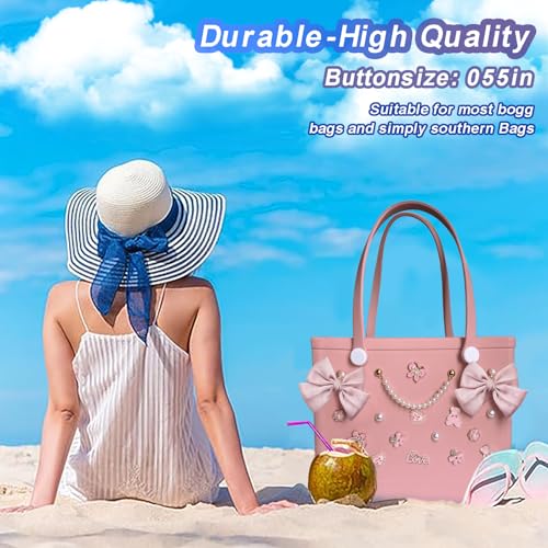 Image of Charms for Bogg Bag,Pearls,Butterfly Flowers and Chain for Bogg Bag Accessories Charms(20 pcs)