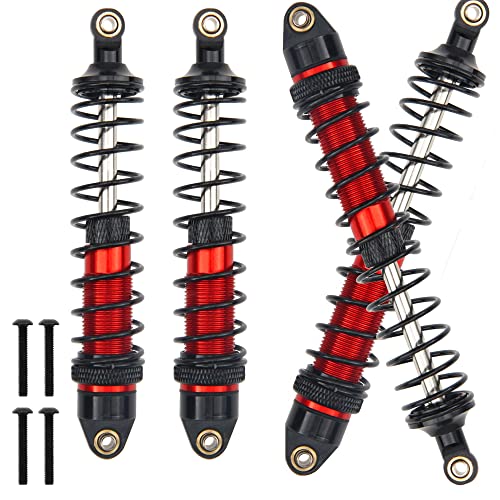 Vgoohobby 4Pcs RC Front Rear Shocks Absorber Damper Compatible with 1/10 Arrma Bigrock 4X4 Senton Granite Vorteks Typhon 3s Blx 4X4 RC Truck Hops Up Parts,Replace AR330550 AR330551 (Red)