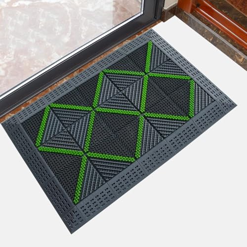 Tappetino igienizzante per Piedi, zerbino per Ingresso Commerciale, zerbino Antiscivolo per Esterni 3 in 1, zerbino di Benvenuto Resistente per Garage di casa (75x120 cm)