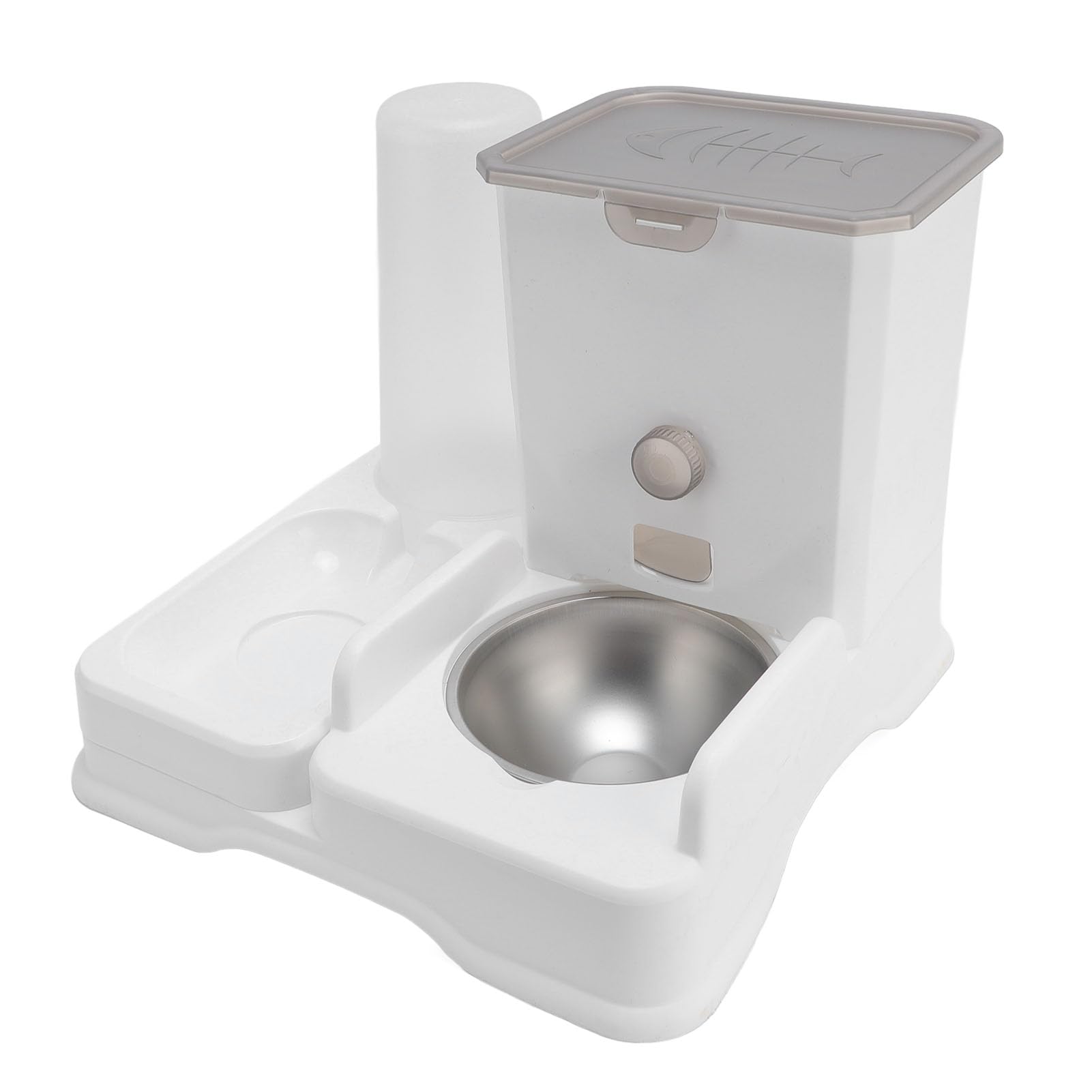 Aramox Distributore Automatico di Acqua per Alimenti per Animali Domestici, Design in Plastica Alimentatore per Cani e Gatti 2 in 1 con Doppie Ciotole per Idratazione e Nutrimento