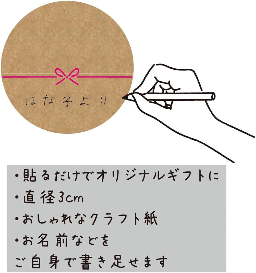 Amazon.co.jp: いつもありがとうございます シール クラフト紙 丸い