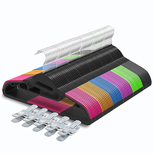 Perchero de 60 piezas Sable con 10 pinzas gratuitas (de ABS de alta calidad, con revestimiento...