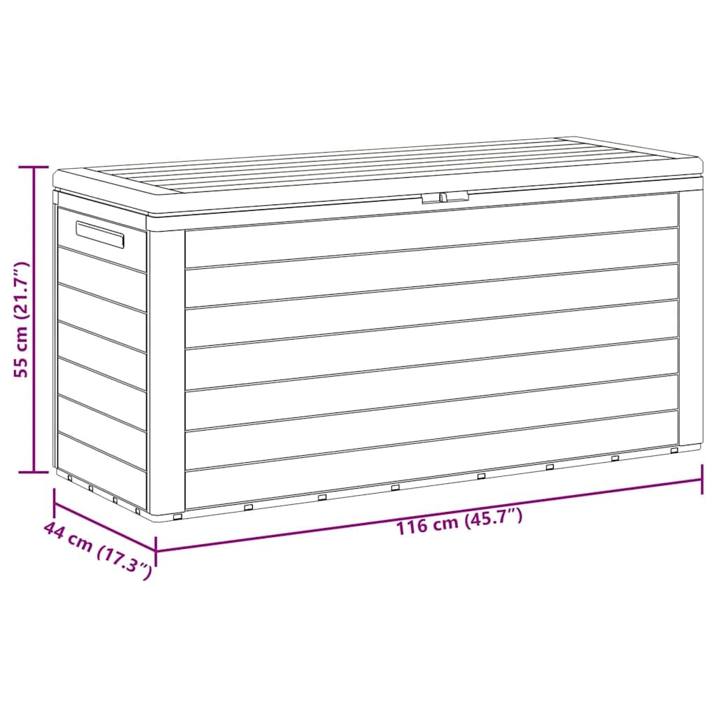 vidaXL Coffre de Rangement Jardin Extérieur Anthracite 116x44x55 cm