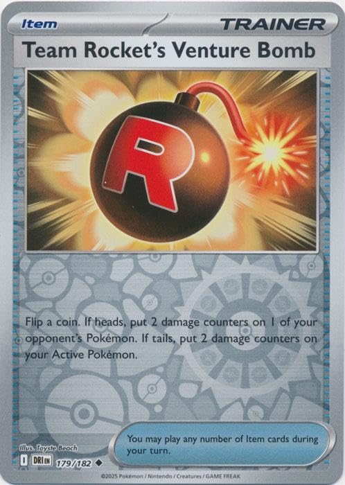 Pokemon - Team Rockets Venture Bomb 179 182 - Reverse Foil - Single Card