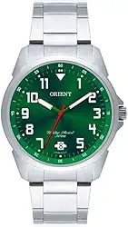 Relógio Masculino Orient Aço Inoxidável Prata Mostrador Verde Analógico Resistente a Água Original MBSS1154 E2SX