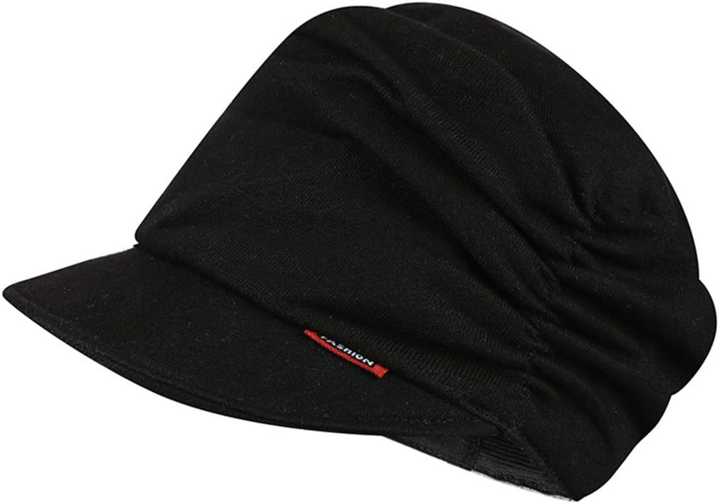 INOGIH 2 Pieces Chemo-Headwear Women Cancer-Hat Cotton Visor-Newsboy Beanie - Image 4