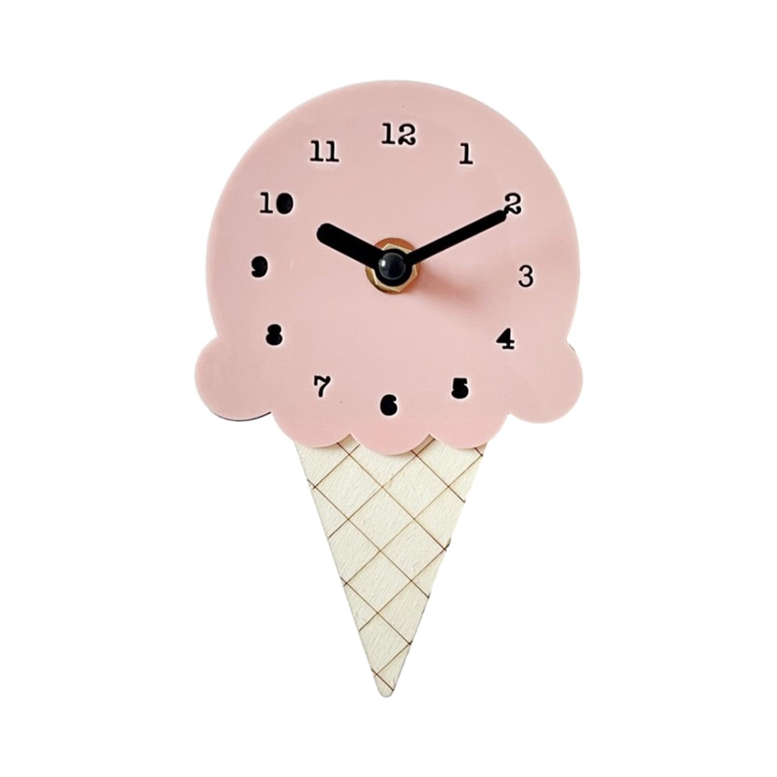 Horloge créative en forme de glace rose pour insuffler de la joie dans votre maison