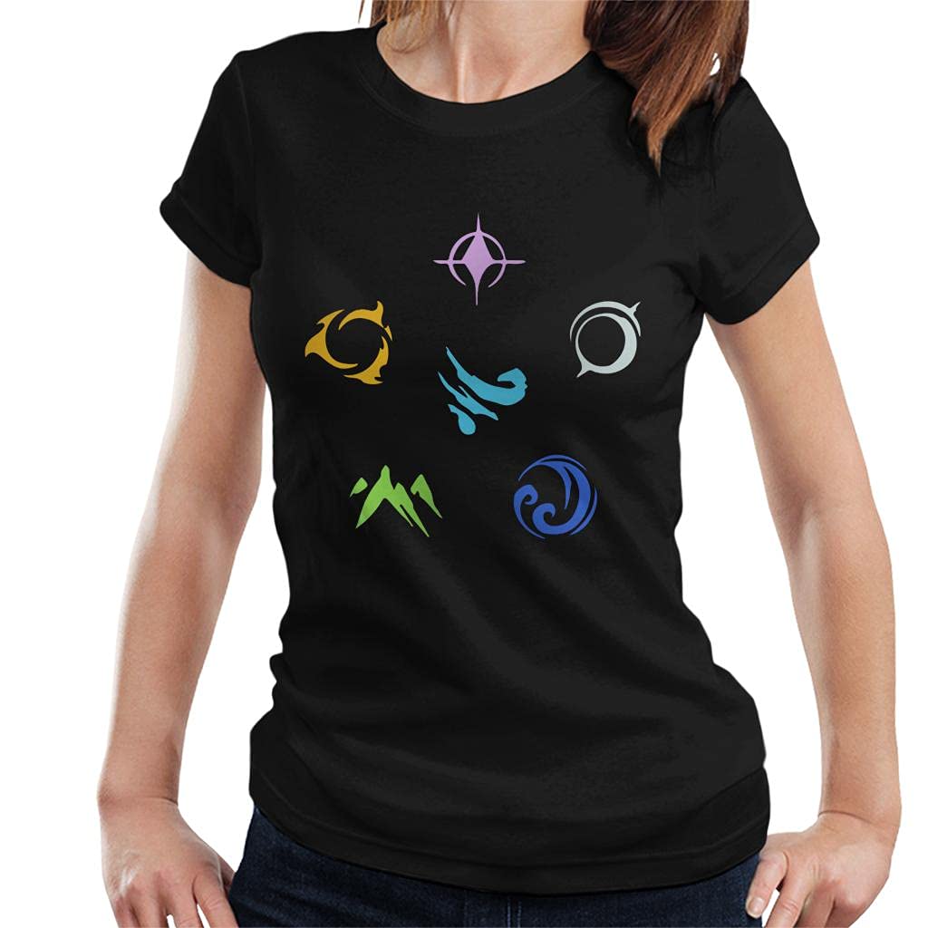 Cloud City 7 Women's Black The Dragon Prince Six Primal Forces T-Shirt