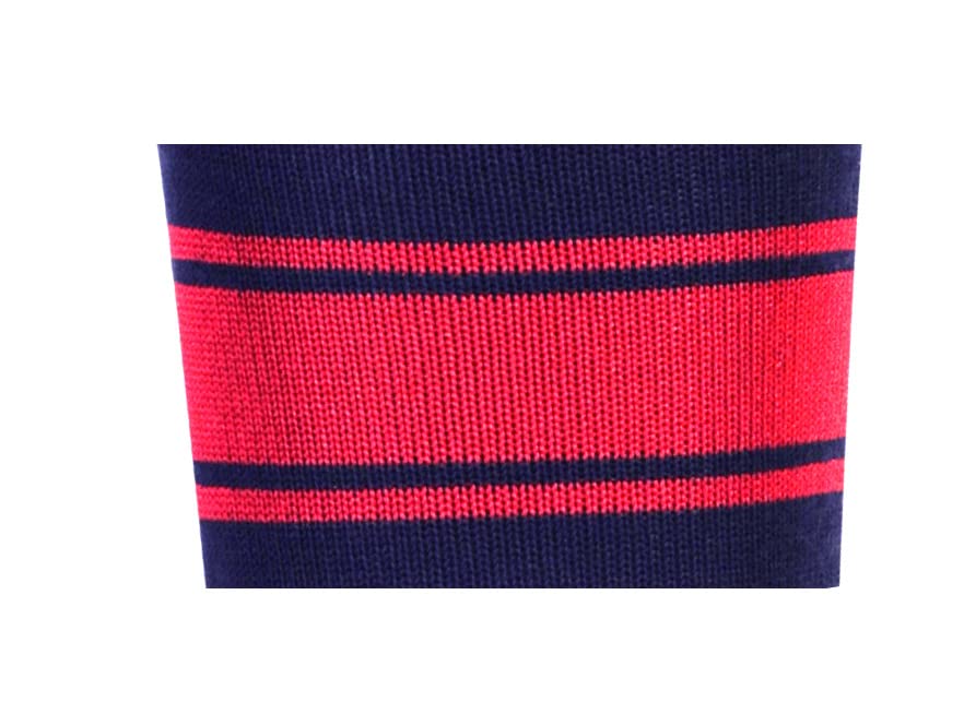 RC. ROYAL CLASS Kv(Kendriya Vidyalaya) School Pure Cotton Calf Length Socks For Boys & Girls-Navy Blue With Red Stripes(Pack Of 5 Pairs)(9-10 Years) 1
