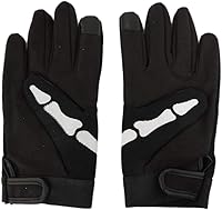Vista 4 de Guantes de motociclista de esqueleto con calavera y hueso, talla XS