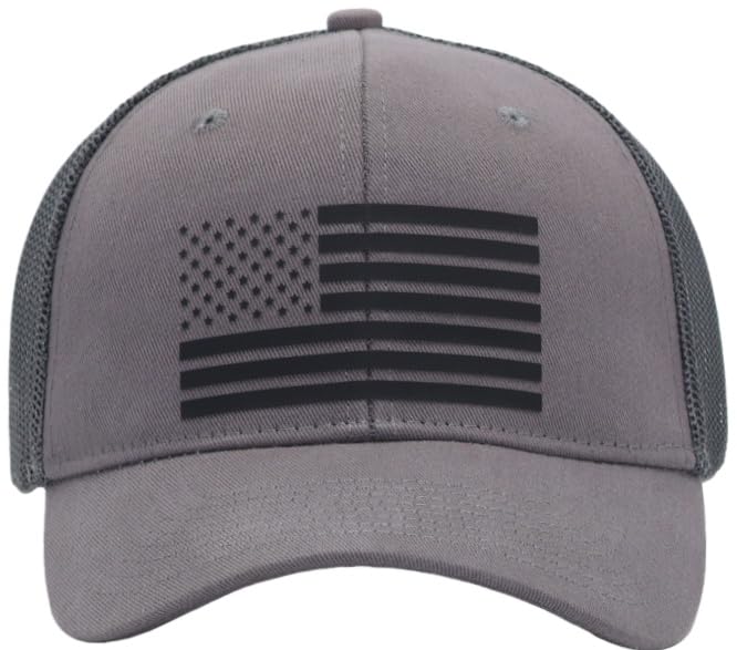Image of American Flag Trucker Hats, Patriotic Baseball Cap for Men, Adjustable Breathable Mesh Snapback, Fits OSFM & XXL Head