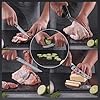 Astercook 21 Pieces Knife Set, Kitchen Knife Set with Built-in Sharpener German Stainless Steel Knife Block Set