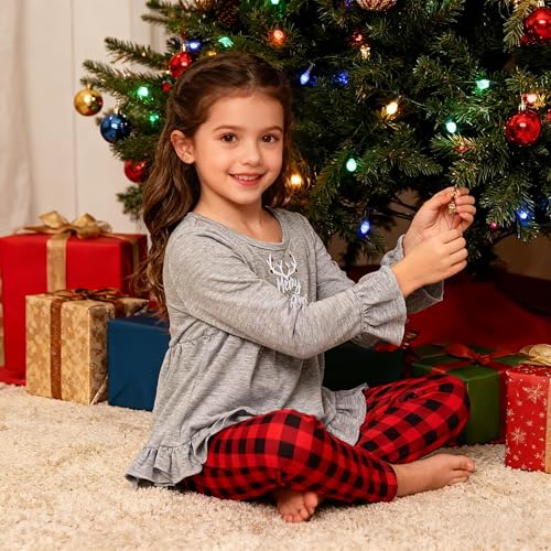 Image of Axumity Kid Girl Clothes Ruffle Sleeve Top Floral Allover Pants 3-9 Years Fall Outfit Set
