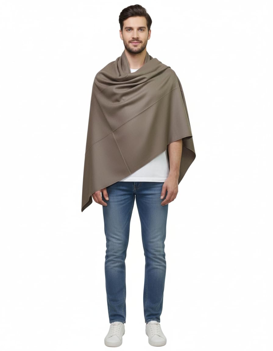 KAVIM Grey Wool Solid Men's Shawl KA-SWL-41-picture-16