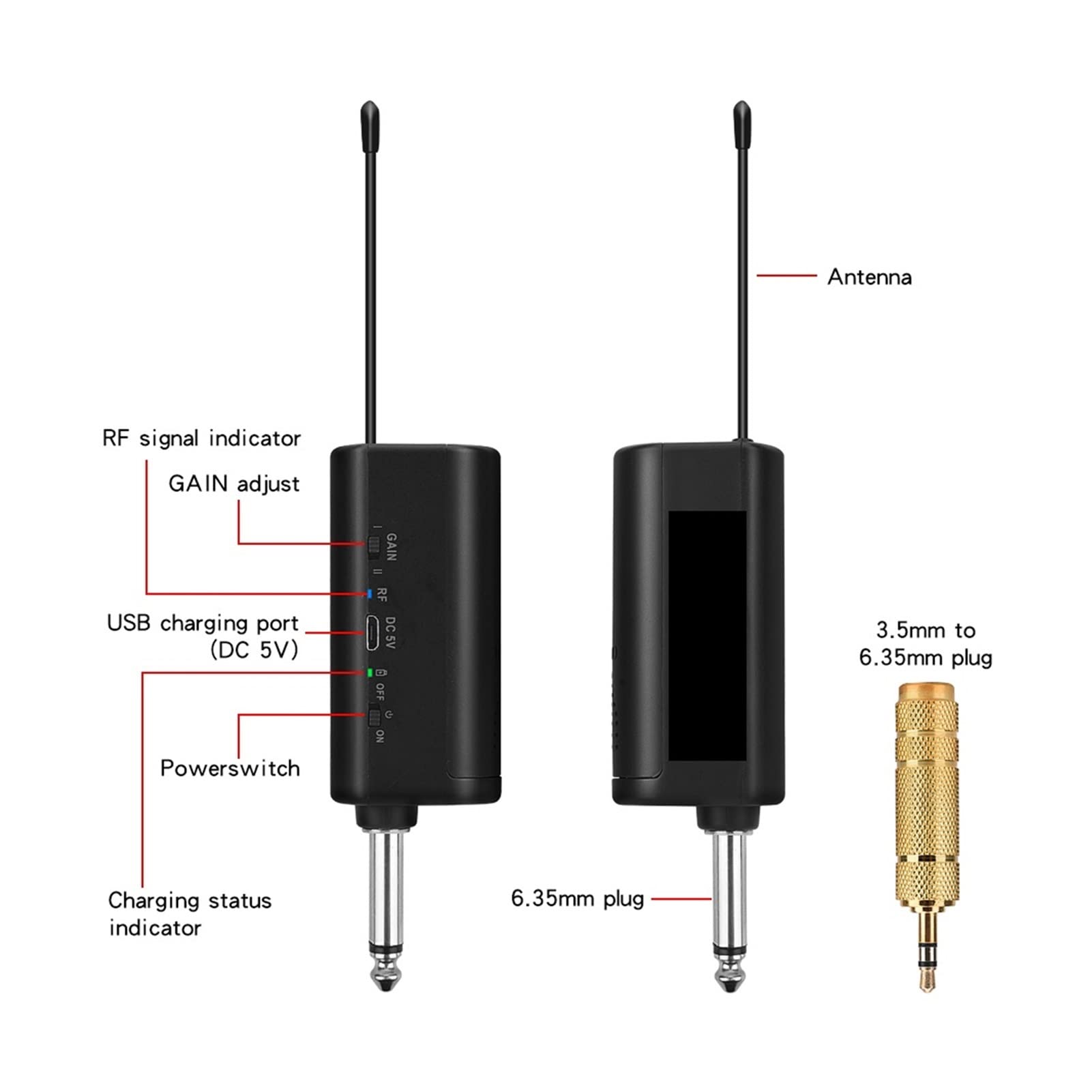 Attrezzatura per DJ per Feste di Microfono Wireless Dual Dual Handhell ​​Mic con Ricevitore Ricaricabile Portatile for Il discorso della Chiesa di Karaoke