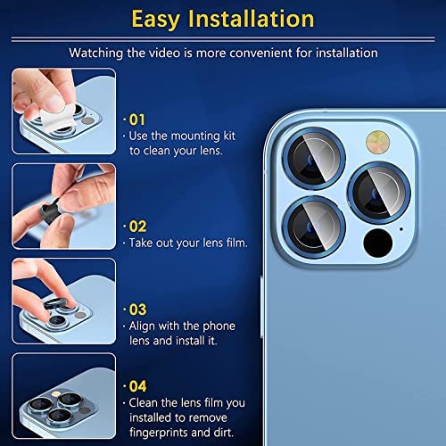 Image of For iPhone 14 / For iPhone 14 Plus Camera Lens Protector Tempered Glass [2 Of PCS] Alloy Metal Individual Ring Camera Screen Protector Cover Film-Purple Diamond