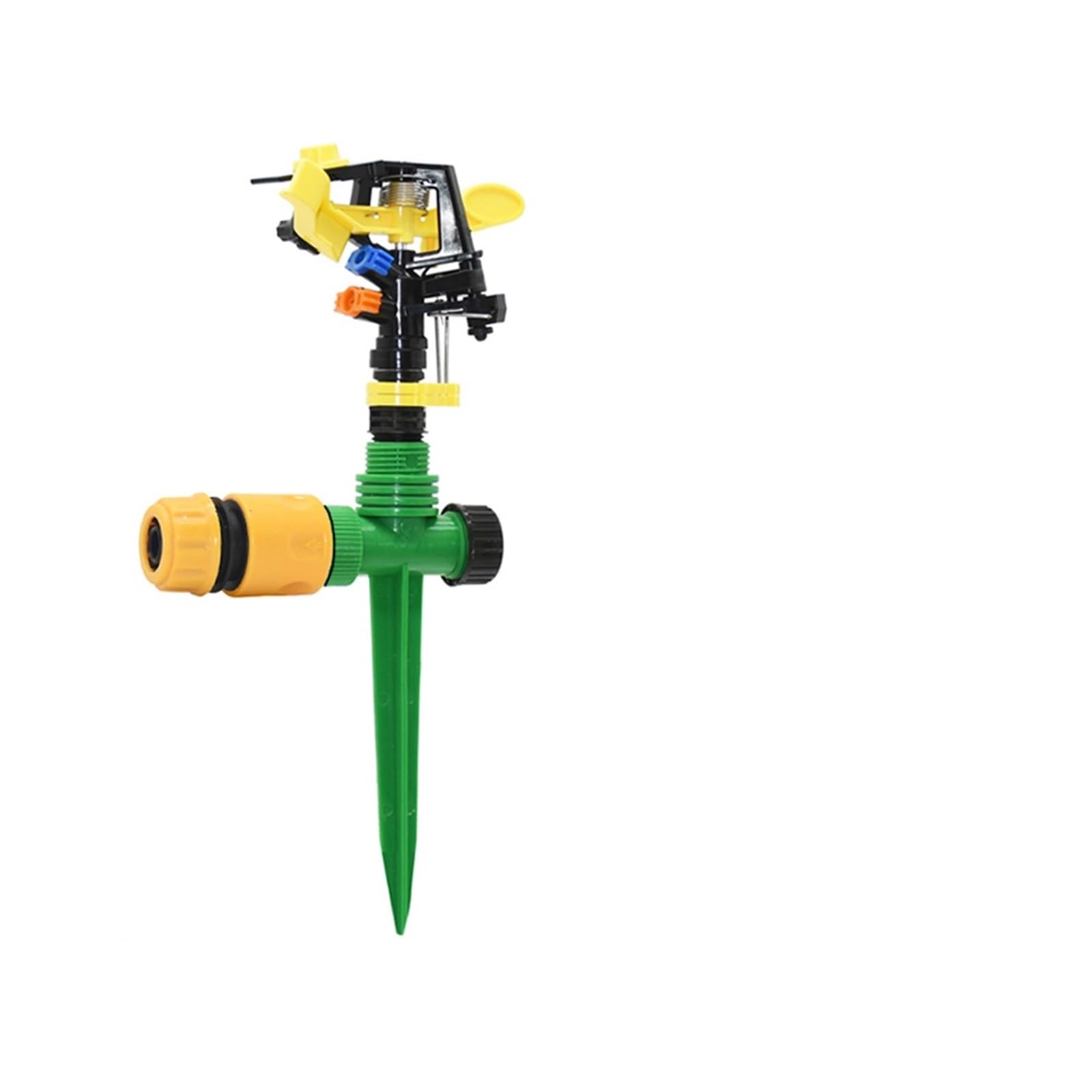 Pengwei 1I2 Hose 1/2" 3/4" Thread Garden Lawn Rotary Watering Sprinklers Automatic 360 Degrees Farm Rocker Sprinkler Irrigation Water Nozzle(1I2 Hose)