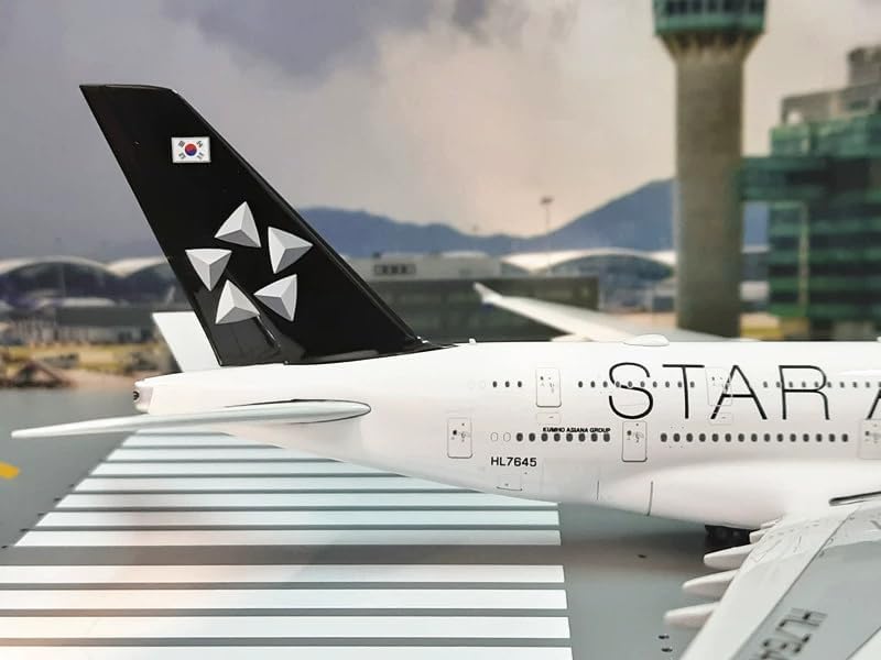 Miniatura 9 de ACE HOBBY Phoenix Asiana Airlines para Airbus A380 HL7645 Star Alliance 1400 modelo preconstruido de aviones