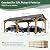 Jocisland 12x24x9.5 FT Cedar Wood Hardtop Carport with Steel Roof, Waterproof Outdoor Gazebo Pavilion, Heavy-Duty Snow & Wind Resistant Canopy for Patio, Driveway, Garden