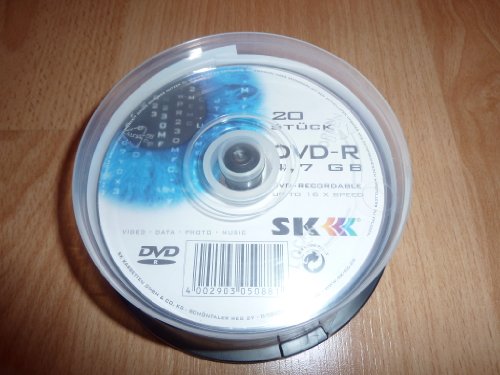 Preisvergleich Produktbild SK DVD-R 4,7 GB Rohlinge 20 Stück