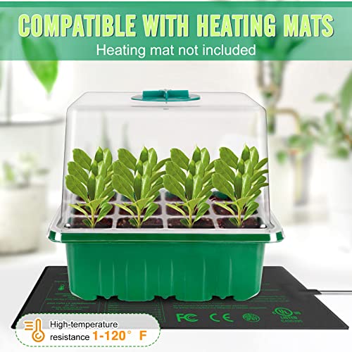 Facumoenty 2023 Upgraded Seed Starter Tray With Grow Light, 5 Pack 60 Cells Reusable Seed Starter Kit, Seedling Tray With Humidity Domes, Indoor Gardening Plant Germination Trays #TOP4