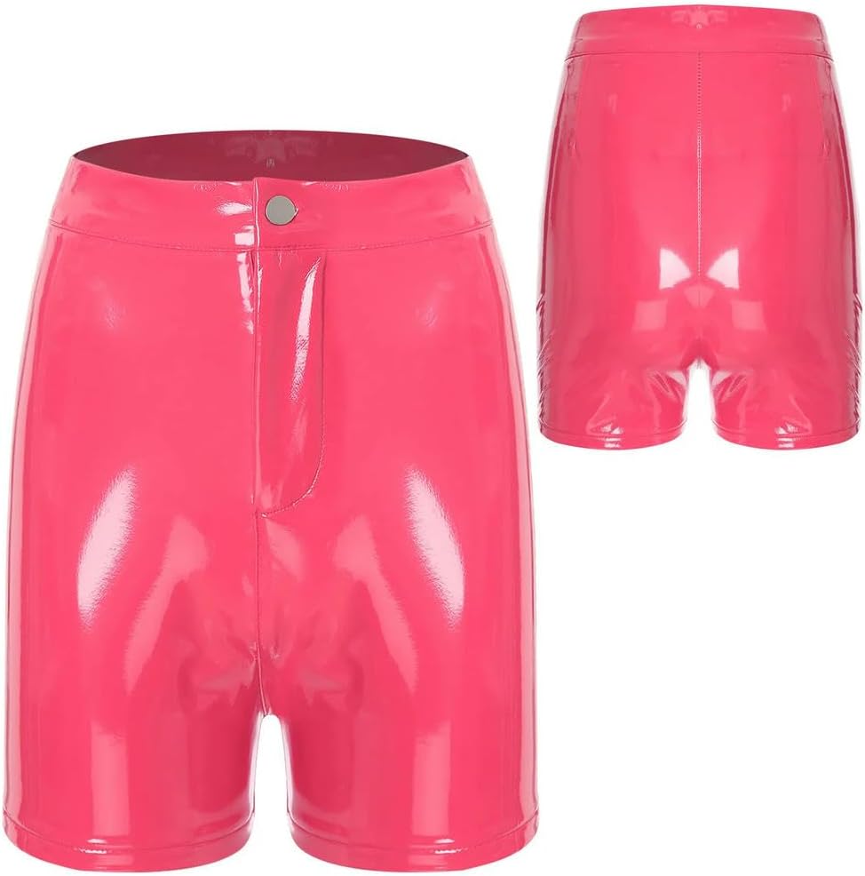 Womens PU Leather Shorts High Waist Mini Hot Pants Holiday Party Clothings Festival Bar Club Wear