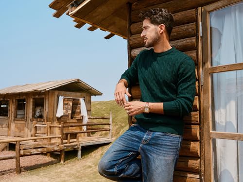 PJ PAUL JONES Mens Sweaters Casual Cable Knit Pullover Sweater Crewneck Twist Sweaters3