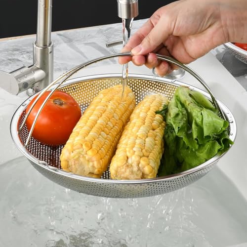 Image of All In One Stainless Steel Steamer Basket for Steaming Vegetables, Full Handle for Easy Use idli maker steel steamer momos maker idli maker (Pack of 1)