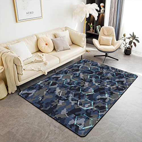 Loussiesd Honeycomb Bereich Teppich Quadrat 100x150cm Moderne Geometrie Hexagon Thema Akzent Teppich...