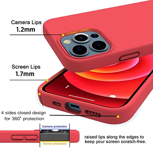 Image of MIDOS Back Cover Compatible with iPhone 14 Pro Max Case Liquid Silicone Full Protection Shock Proof Back Cover for iPhone 14 Pro Max (2022) 6.7 inch (Red)